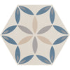 See Daltile - Scrapbook - 8 in. Glazed Porcelain Hexagon Decorative Tile - Petal
