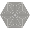 See Daltile - Scrapbook - 8 in. Glazed Porcelain Hexagon Decorative Tile - Memory Grey Asanoha