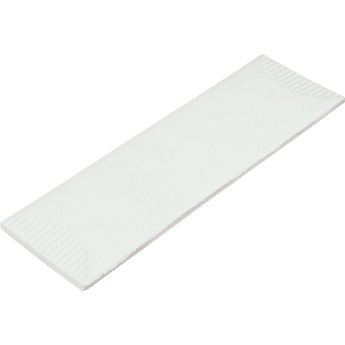 Daltile - Stencil 4 in. x 12 in. Ceramic Wall Tile - Half Moon Matte - White
