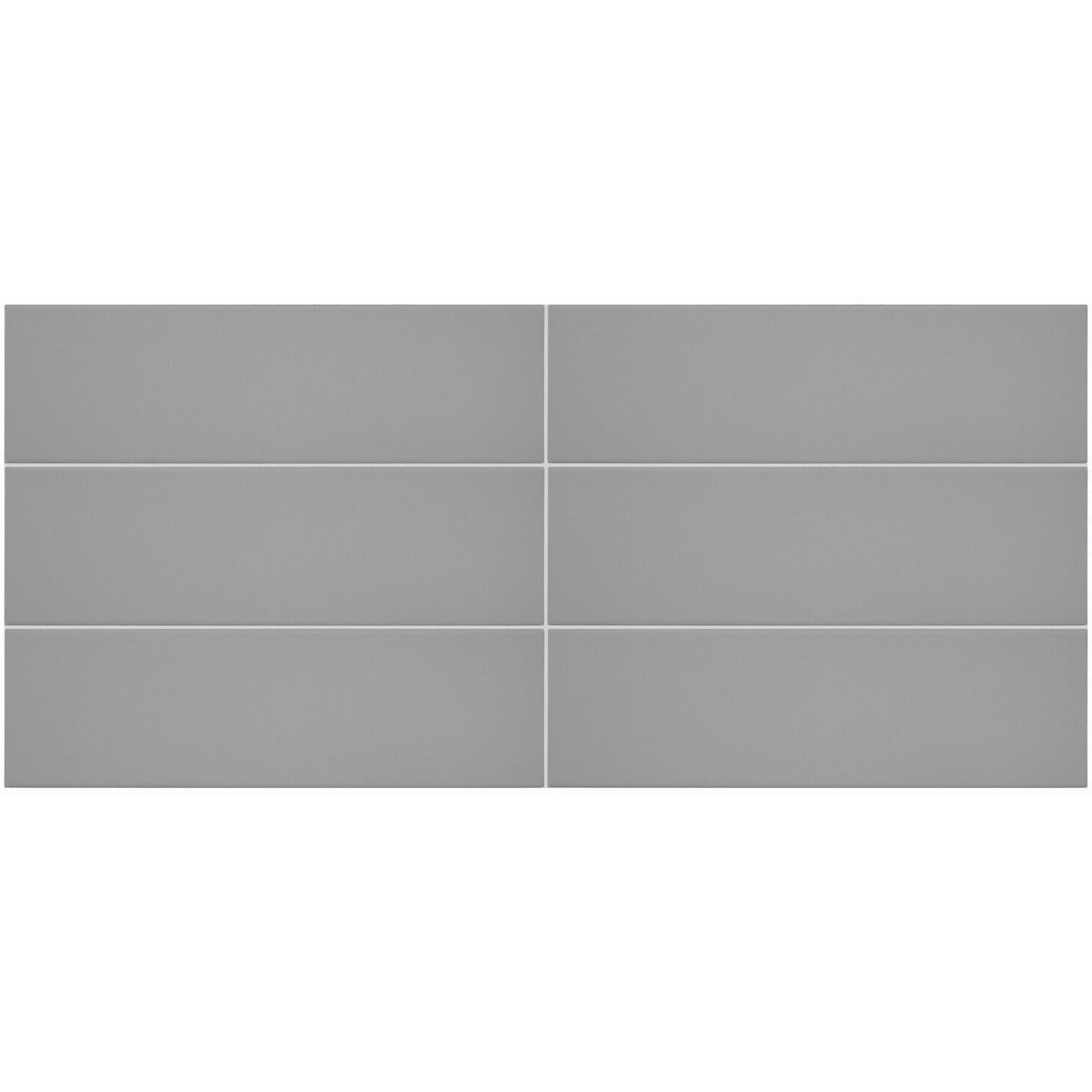 Daltile - Stencil 4 in. x 12 in. Porcelain Floor Tile - Grey Grid Layout