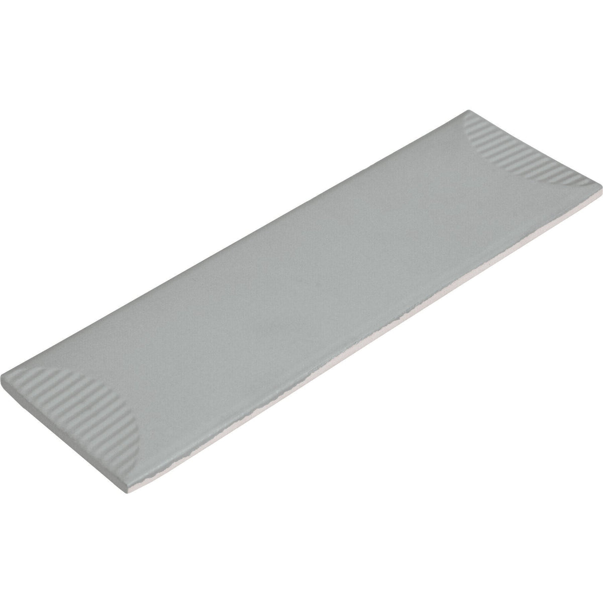 Daltile - Stencil 4 in. x 12 in. Ceramic Wall Tile - Half Moon Matte - Grey