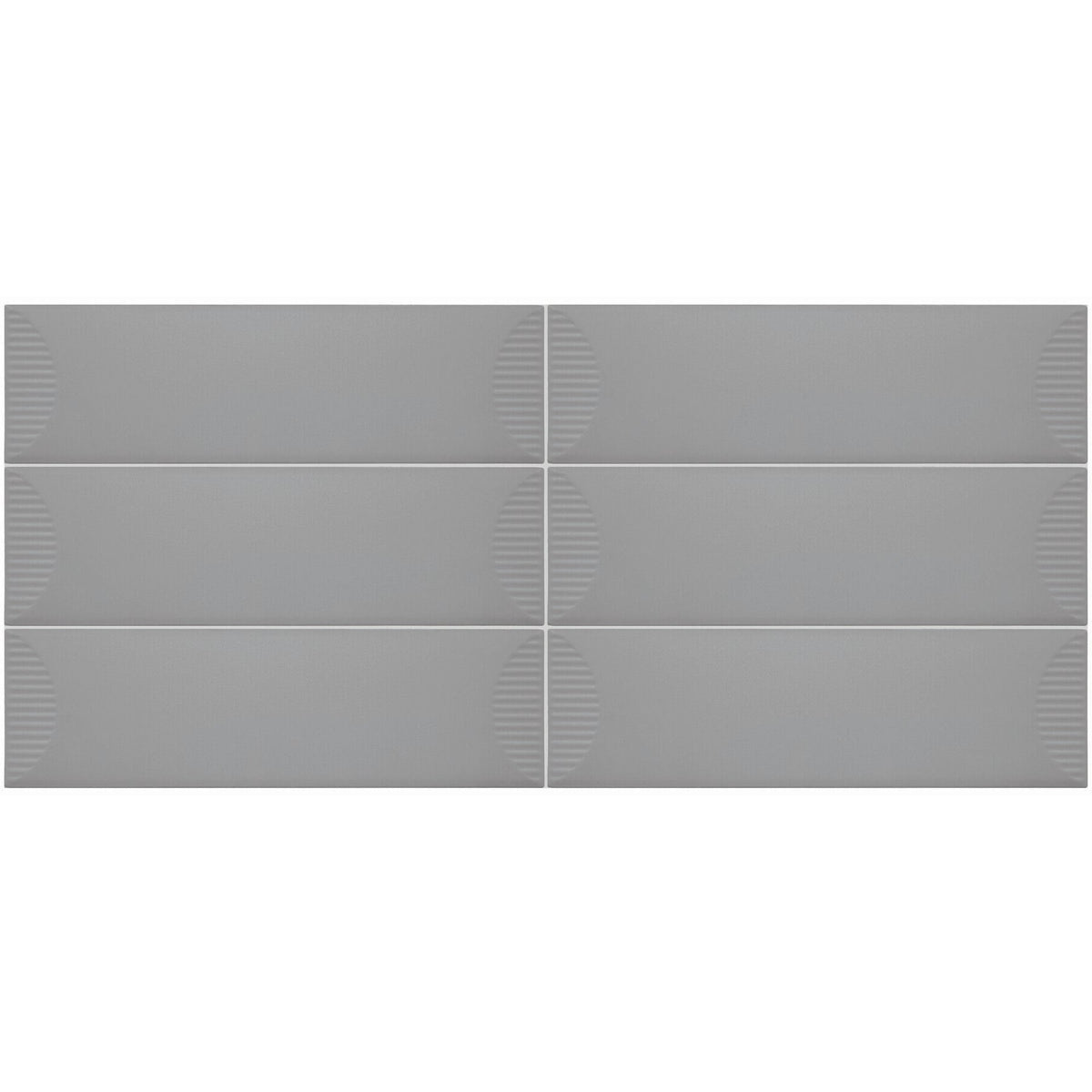 Daltile - Stencil 4 in. x 12 in. Ceramic Wall Tile - Half Moon Matte - Grey Grid Layout