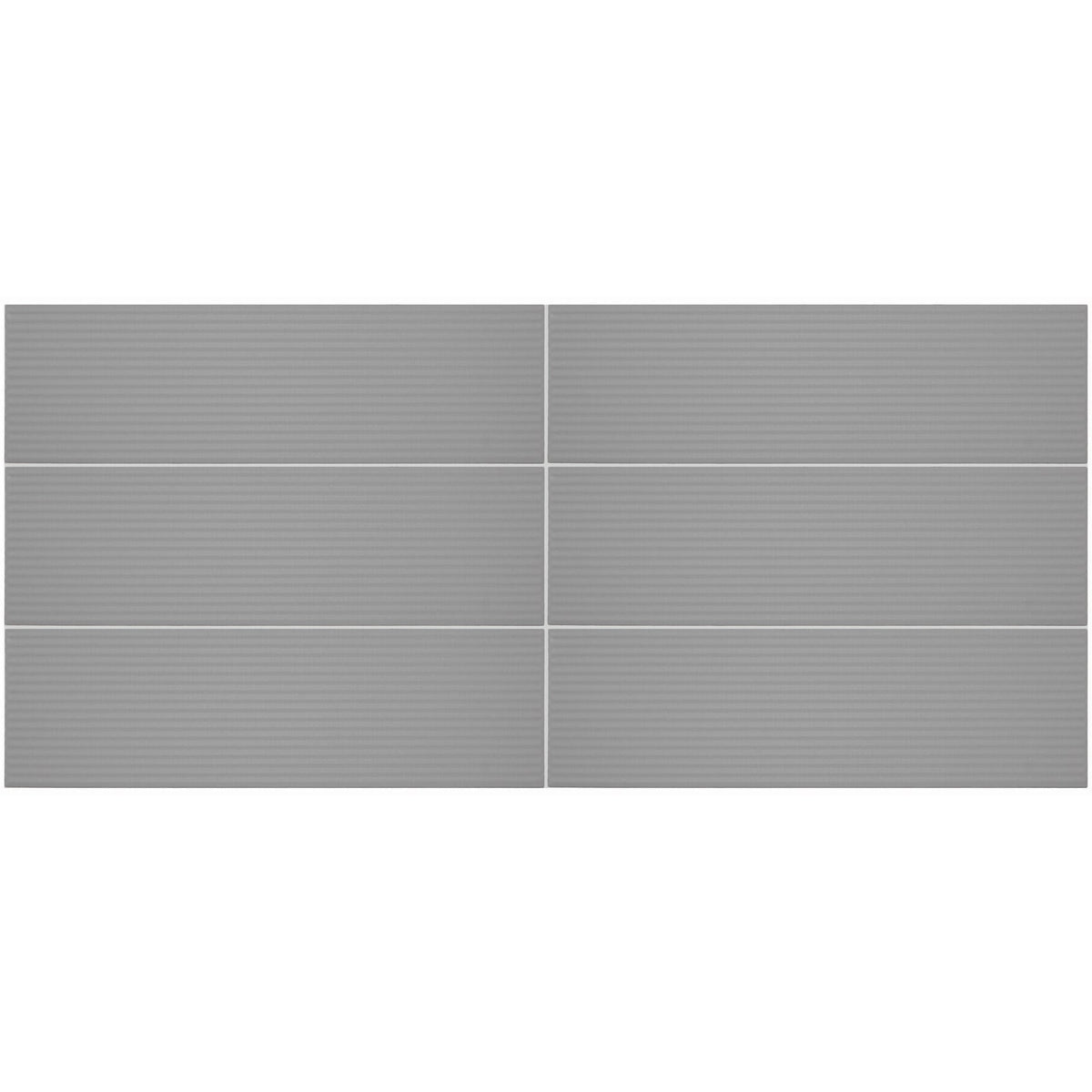 Daltile - Stencil 4 in. x 12 in. Ceramic Linear Wall Tile - Grey Grid Layout