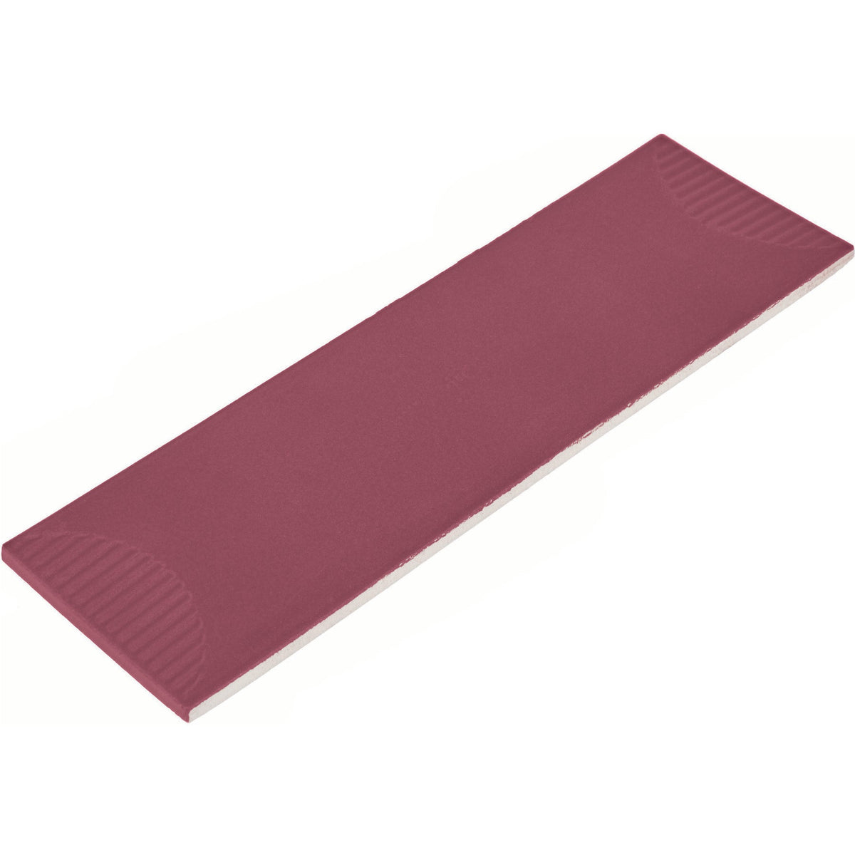 Daltile - Stencil 4 in. x 12 in. Ceramic Wall Tile - Half Moon Matte - Berry