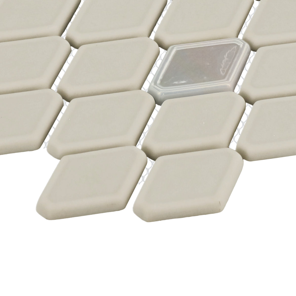 Daltile - Starcastle Glass Elongated Hexagon Mosaic - Comet Edge View