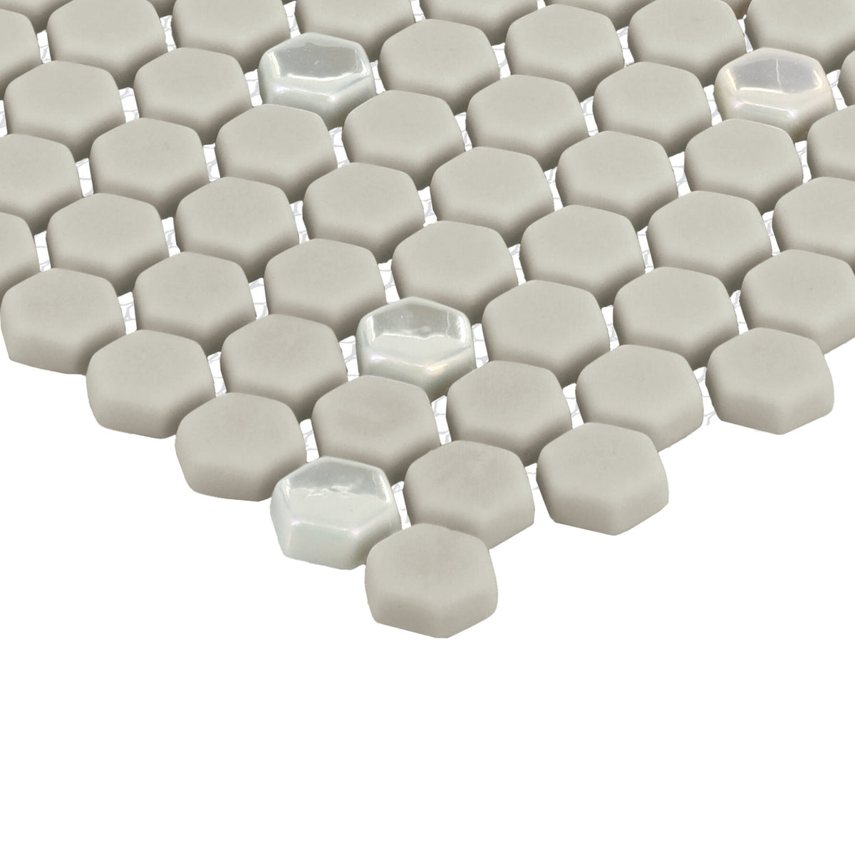 Daltile - Starcastle Glass Mini Hexagon Mosaic - Comet Close View