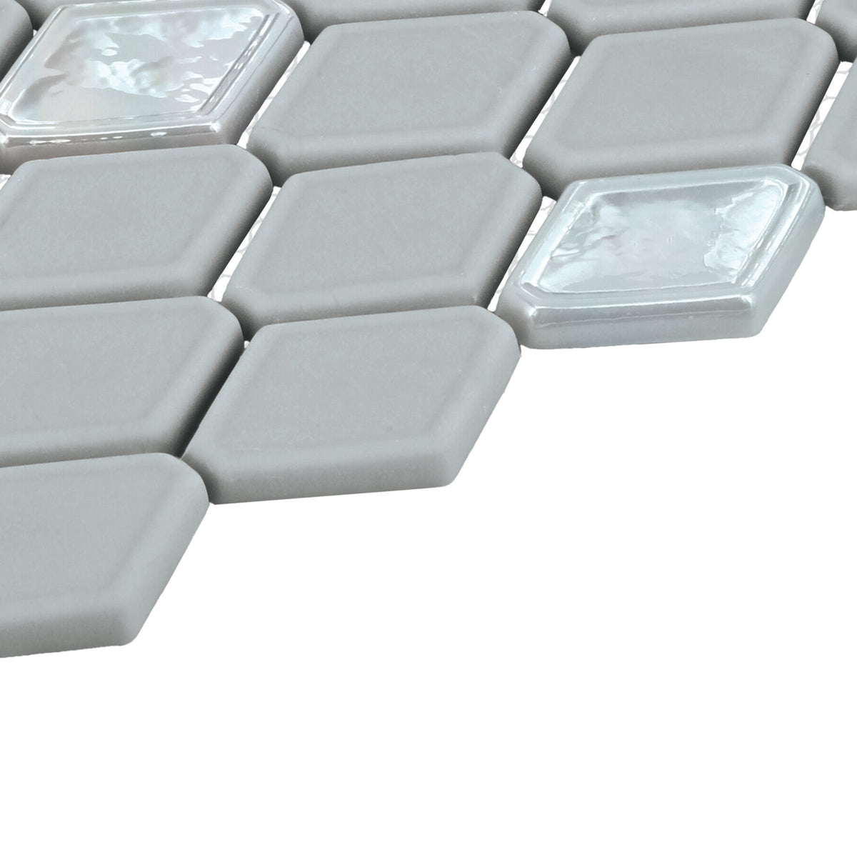 Daltile - Starcastle Glass Elongated Hexagon Mosaic - Wonderstar Edge View