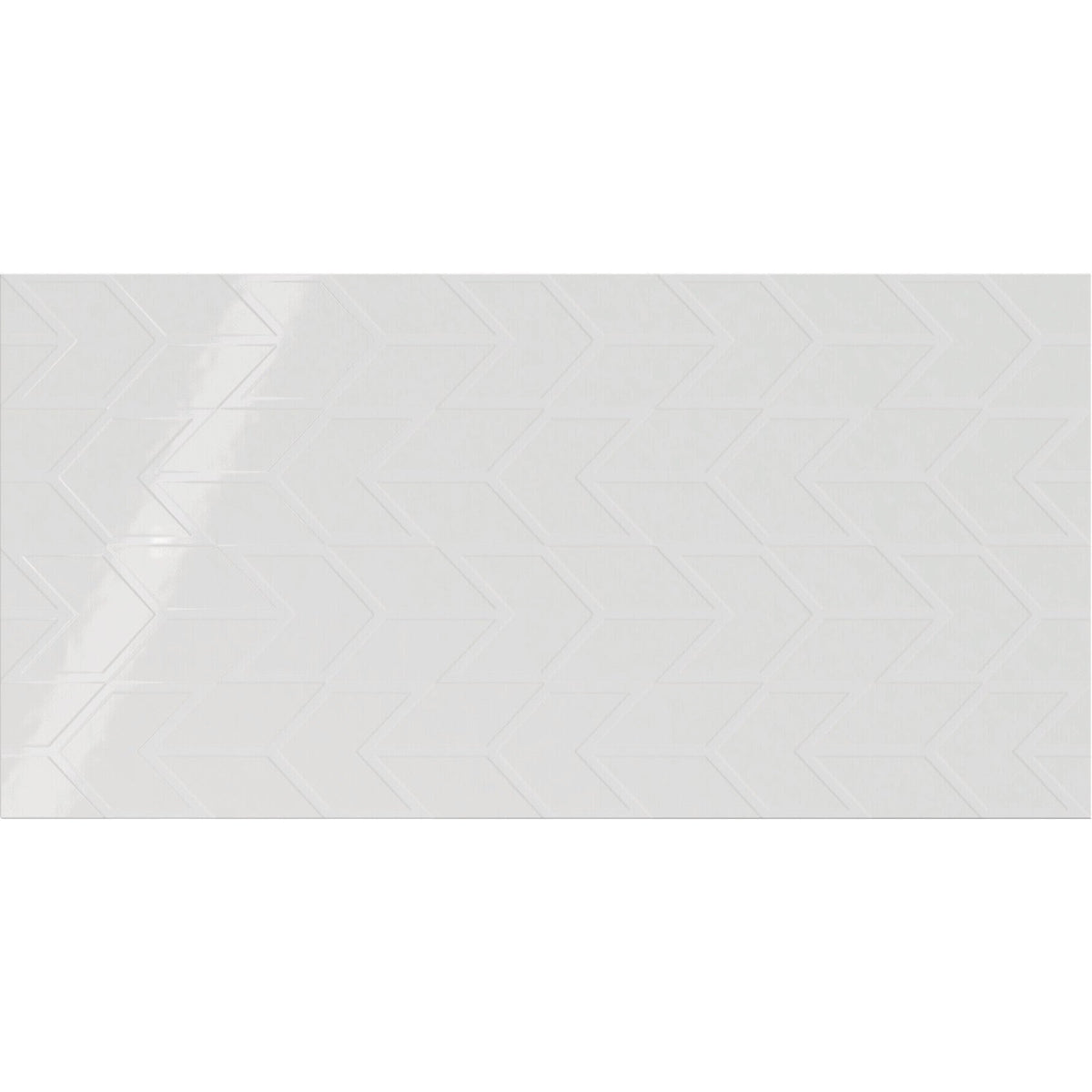 Daltile - Showscape - 12 in. x 24 in. Chevron Glazed Ceramic Wall Tile - Stylish White