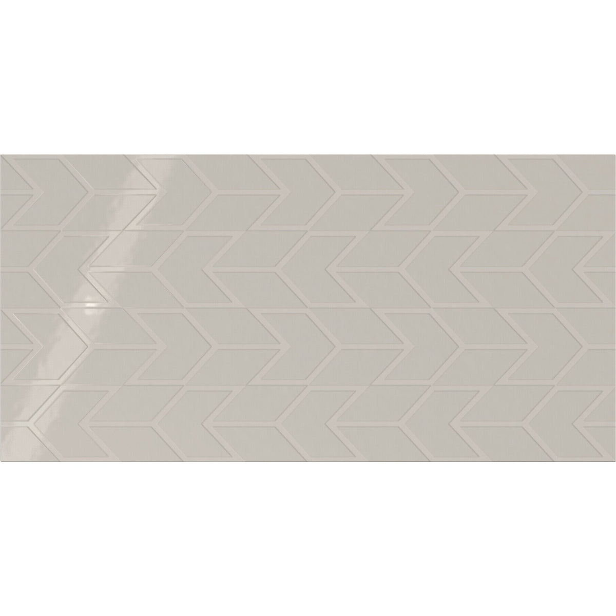 Daltile - Showscape - 12 in. x 24 in. Chevron Glazed Ceramic Wall Tile - Soft Gray