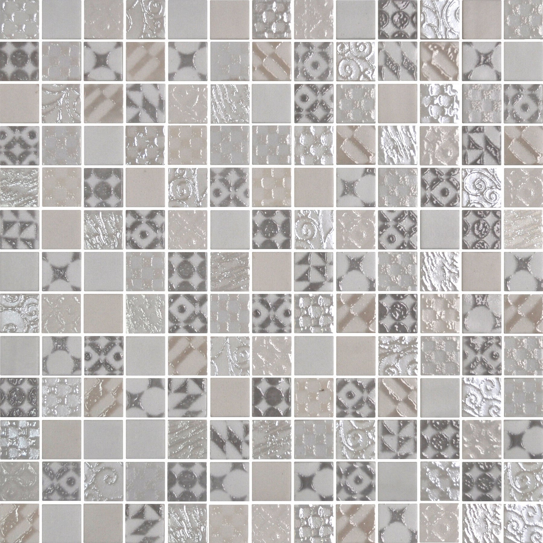 Daltile Uptown Glass 1 in. x 1 in. Glass Wall Mosaic - Metro Cream