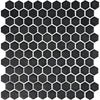 See Daltile Uptown Glass 1 in. x 1 in. Hex Glass Mosaic - Matte Ebony