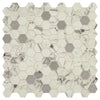 See Daltile Uptown Glass 1 in. x 1 in. Metallic Hex Glass Mosaic - Posh Bubbly