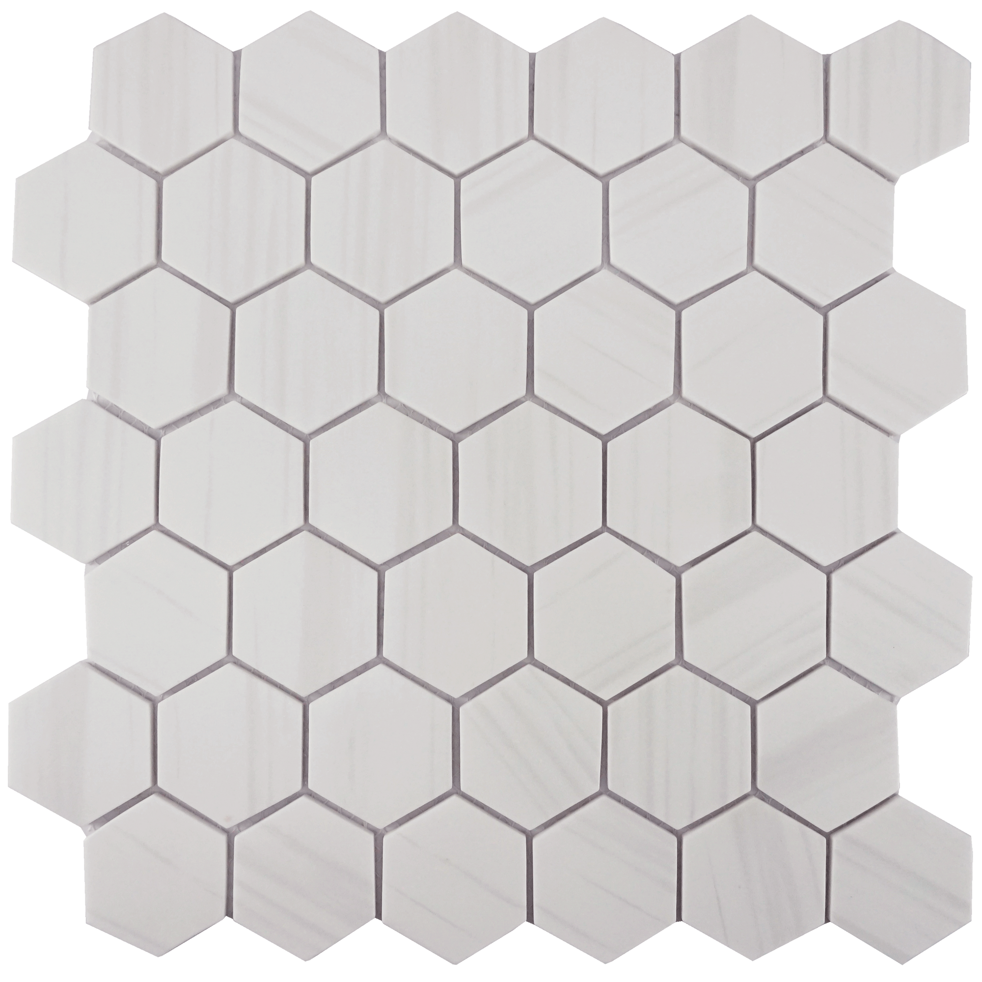 Tesoro - Native Series - Matte Glass Mosaic - Dolomite 2" Hex