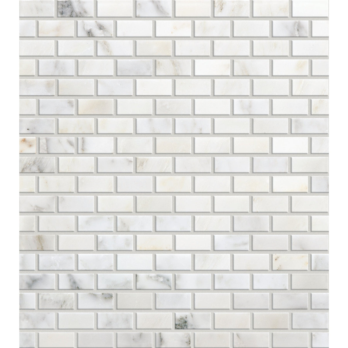 Daltile - First Snow Elegance 1/2 in. x 1 in. Brick Joint Mosaic - Polished