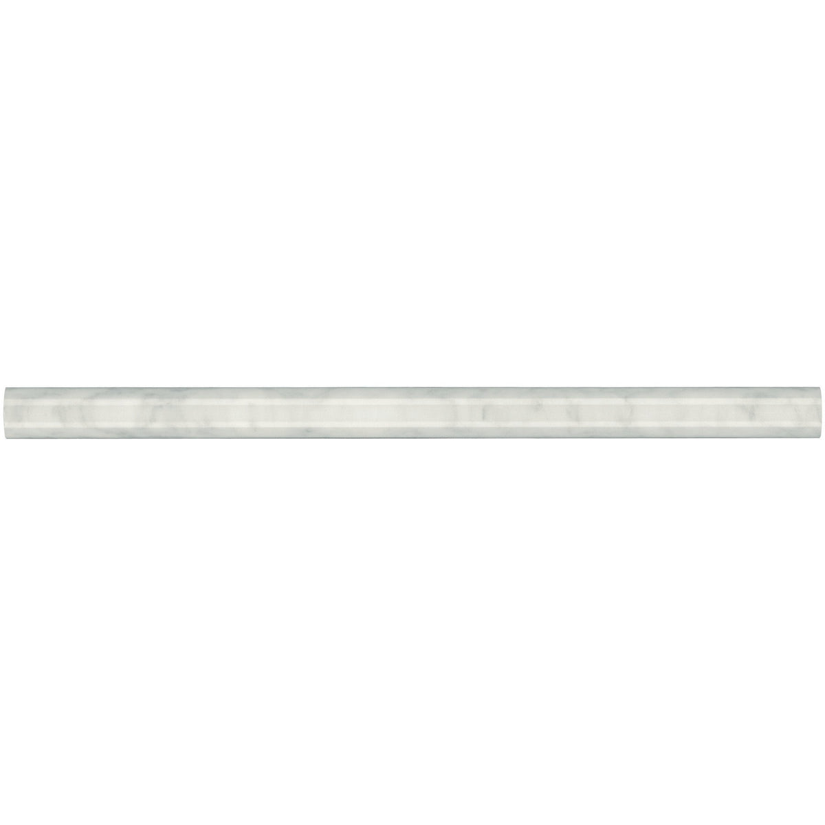 Daltile - First Snow Elegance 1/2 in. x 12 in. Pencil Rail Trim - Polished
