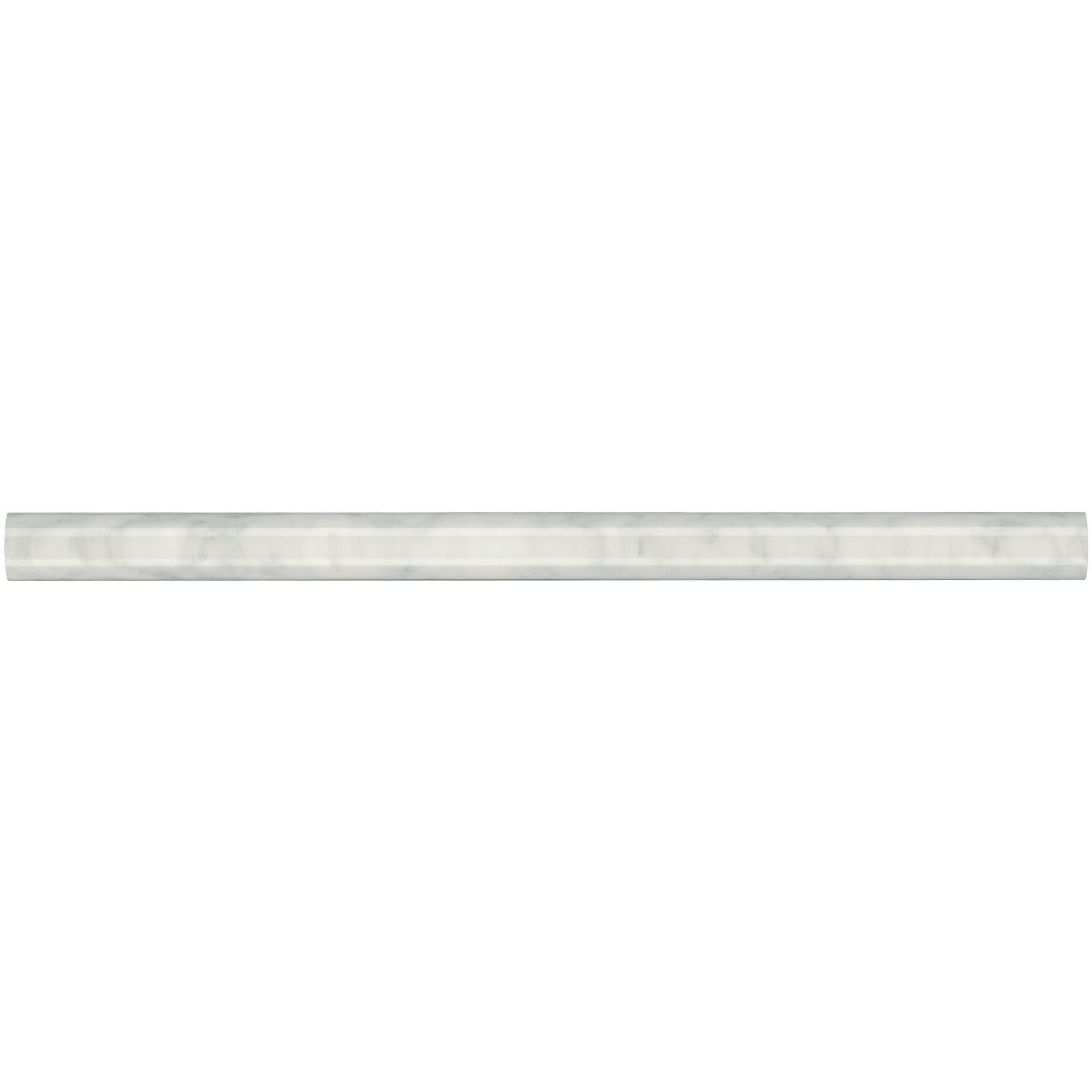 Daltile - First Snow Elegance 1/2 in. x 12 in. Pencil Rail Trim - Polished