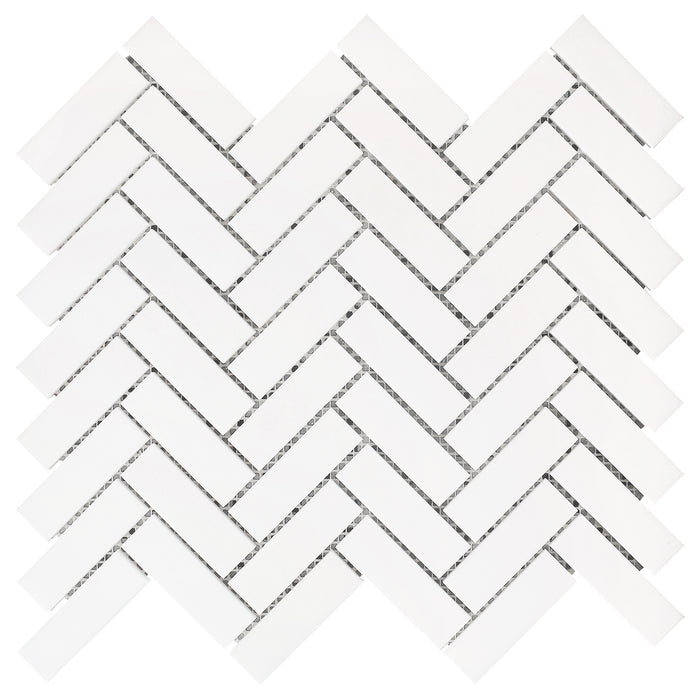 DW Tile & Stone - 1" x 3" Herringbone Mosaic - Polished Dolomite Marble