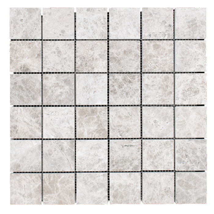 DW Tile & Stone - Silver Shadow 2" x 2" Marble Mosaic - Honed