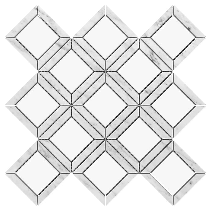 DW Tile & Stone - Ventura Dolomite w/ Bianco Gioia Marble Mosaic - Polished