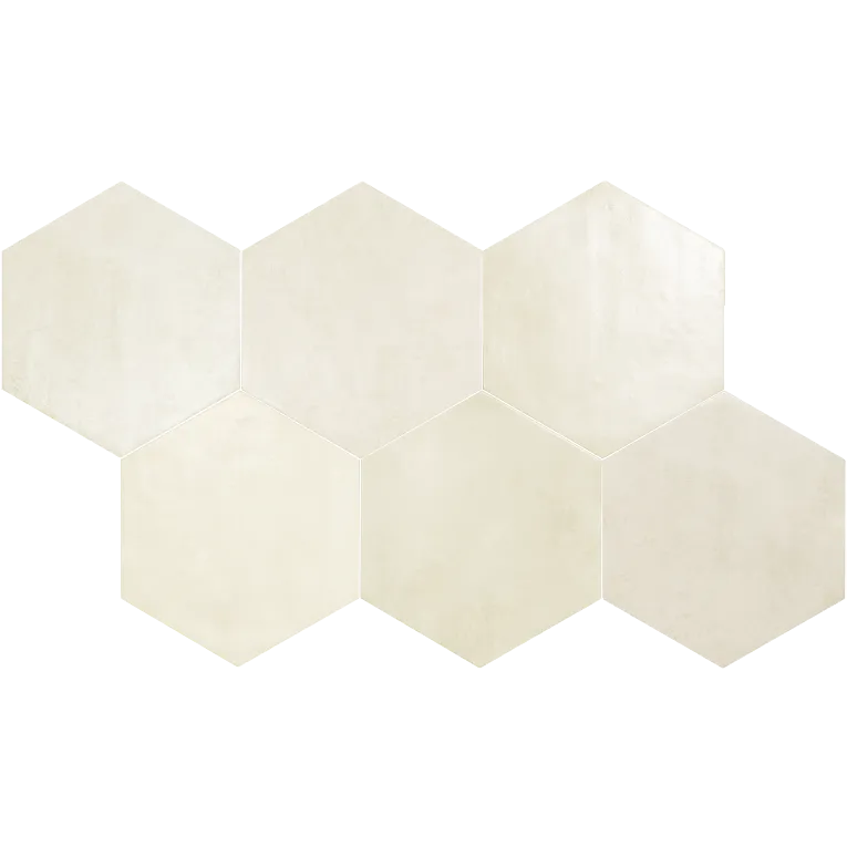Arizona Tile - Spark Series - 6&quot; x 7&quot; Ceramic Hex Tile - Ivory