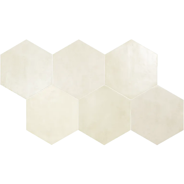 Arizona Tile - Spark Series - 6" x 7" Ceramic Hex Tile - Ivory
