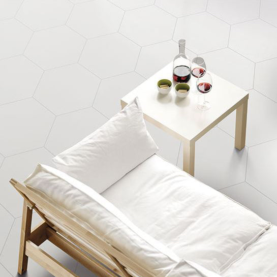 Daltile - Bee Hive 24 in. x 20 in. Porcelain Tile - White Lifestyle