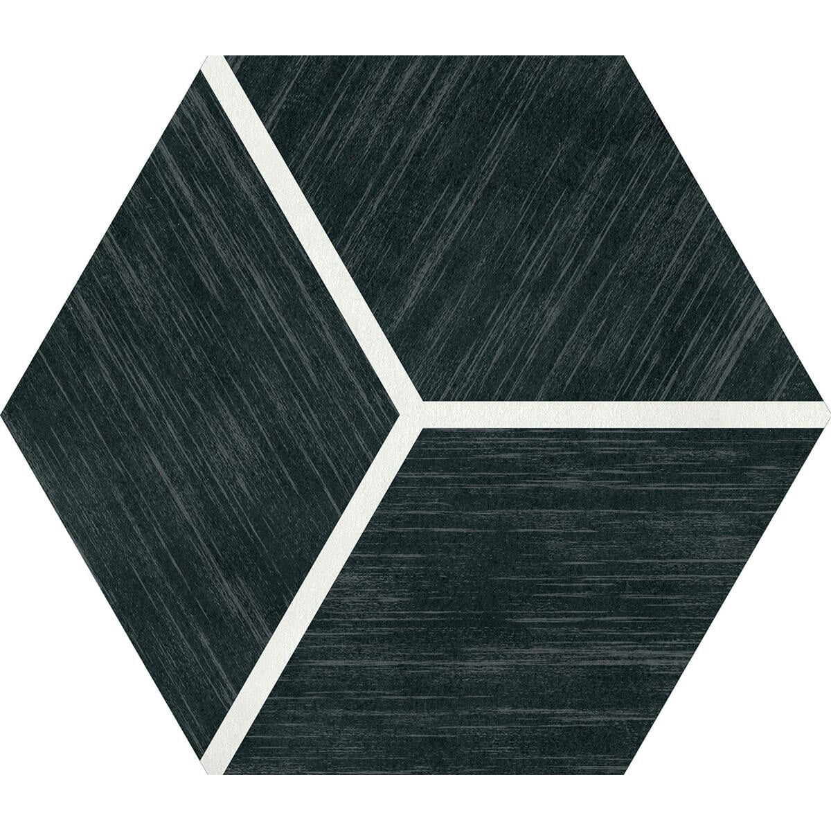 Daltile - Bee Hive Medley 8.5 in. x 10 in. Deco Porcelain Tile - Cube Negative