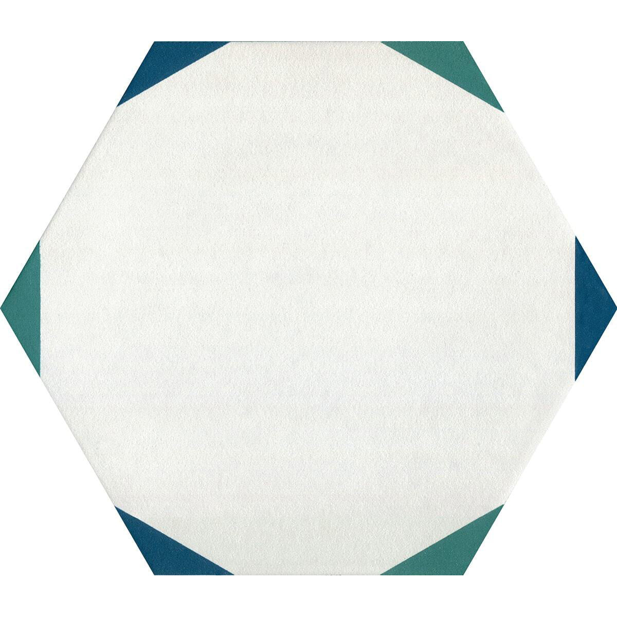 Daltile - Bee Hive Medley 8.5 in. x 10 in. Deco Porcelain Tile - Sun Green Blue