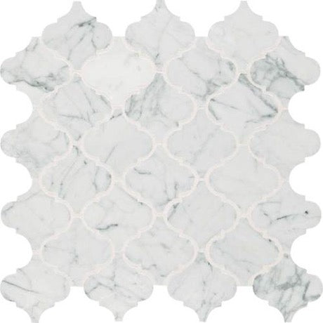 Daltile - Carrara White Baroque 3 in. x 3 in. Mosaic - Polished