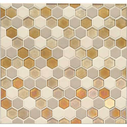 Daltile Coastal Keystones 1 in. Hexagon Mosaic Island Harvest