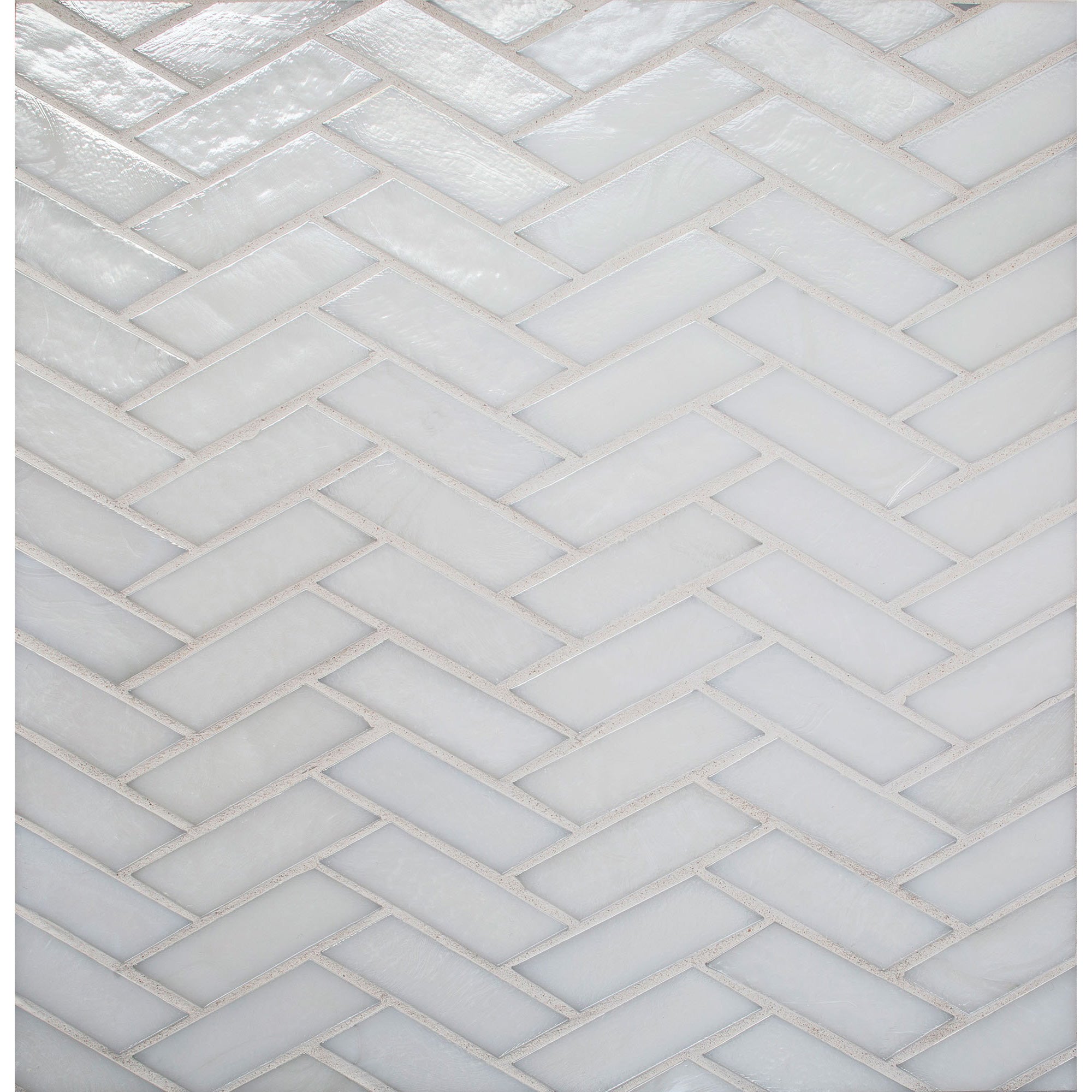 Daltile - Illuminary Herringbone Glass Mosaic - Icicle IL01