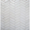 See Daltile - Illuminary Herringbone Glass Mosaic - Icicle IL01