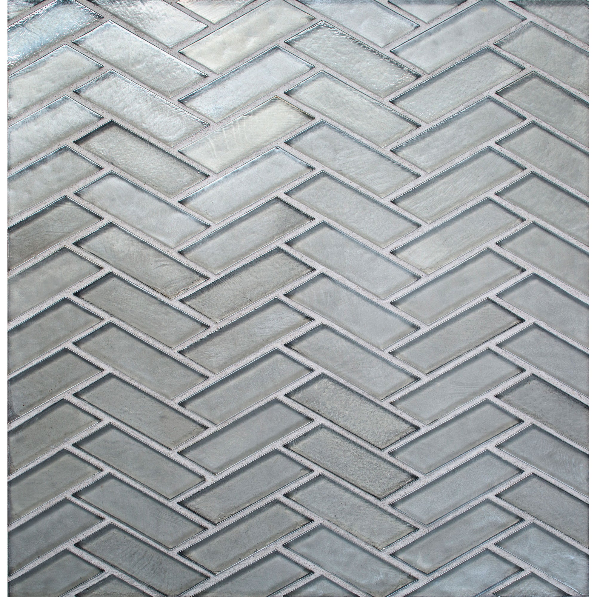 Daltile - Illuminary Herringbone Glass Mosaic - Silverlight IL03