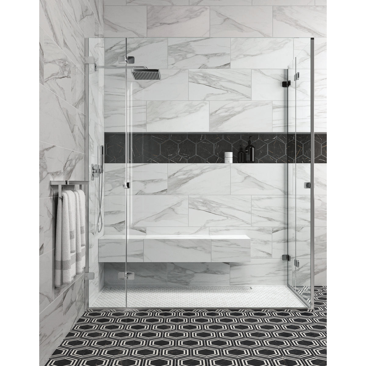 Daltile - Perpetuo - 24 in. x 24 in. Glazed Porcelain Floor Tile - Brilliant White Polished Installed