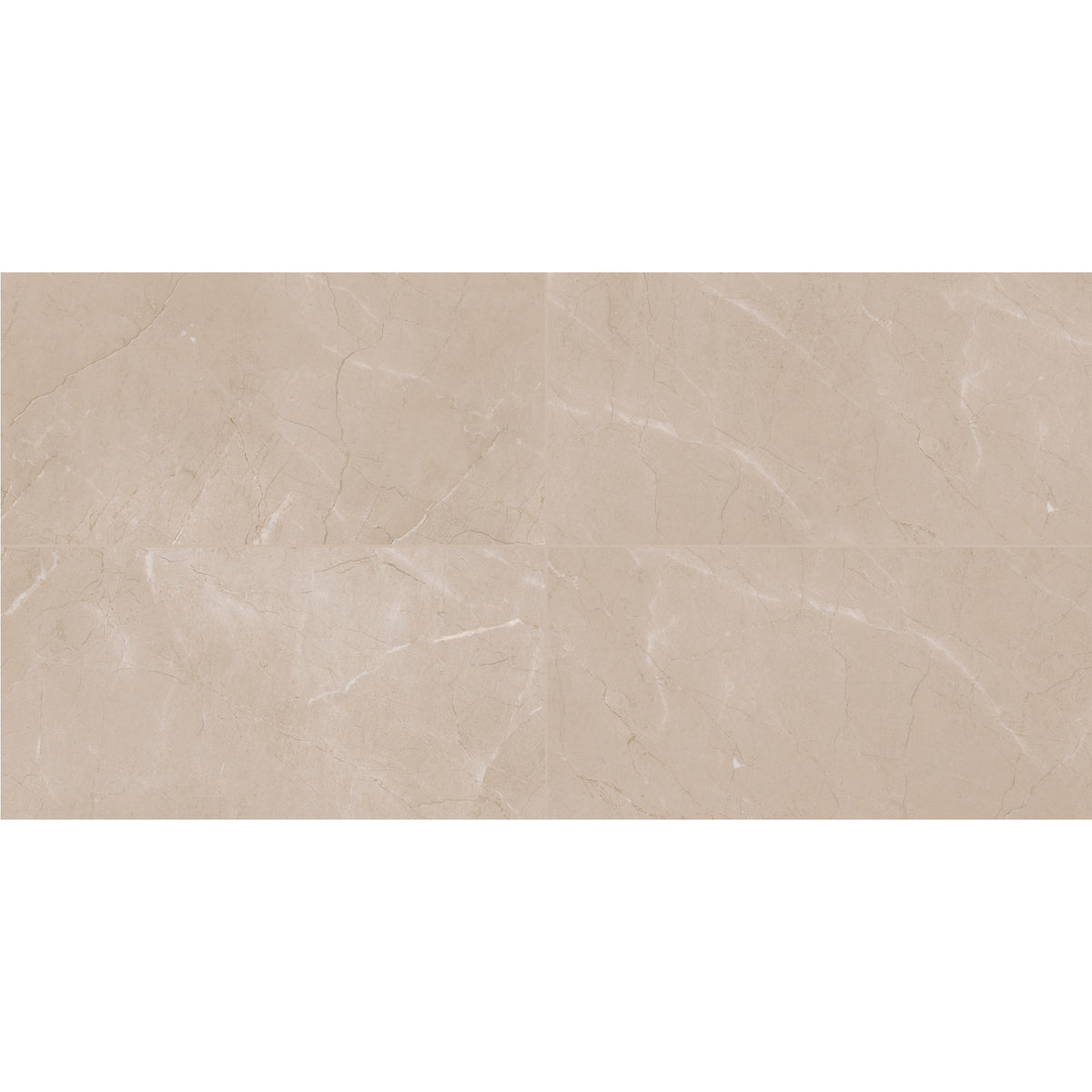 Daltile - Perpetuo - 12 in. x 24 in. Glazed Porcelain Floor Tile - Elegant Beige Matte Variation