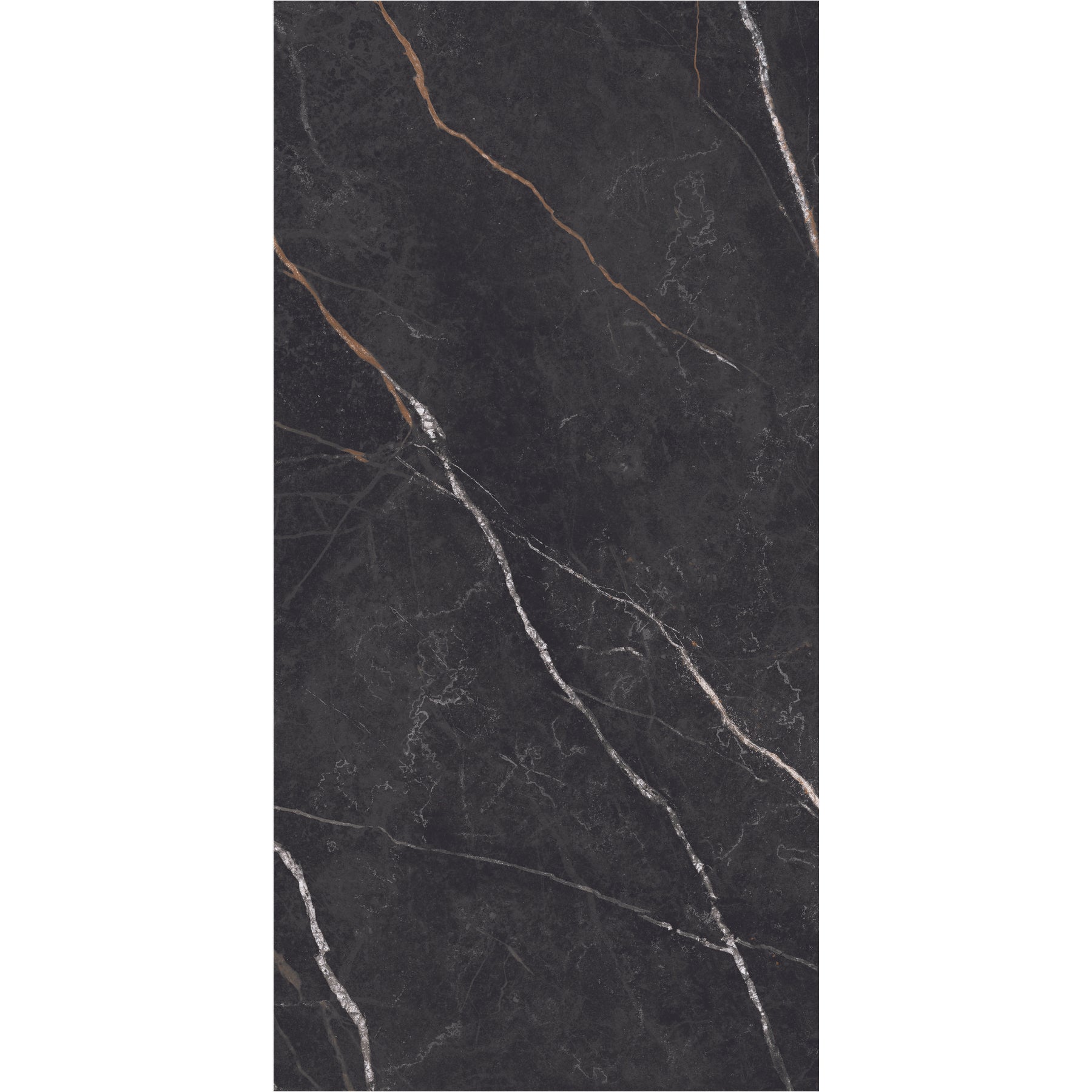 Daltile - Perpetuo - 12 in. x 24 in. Glazed Porcelain Floor Tile - Infinite Black Polished