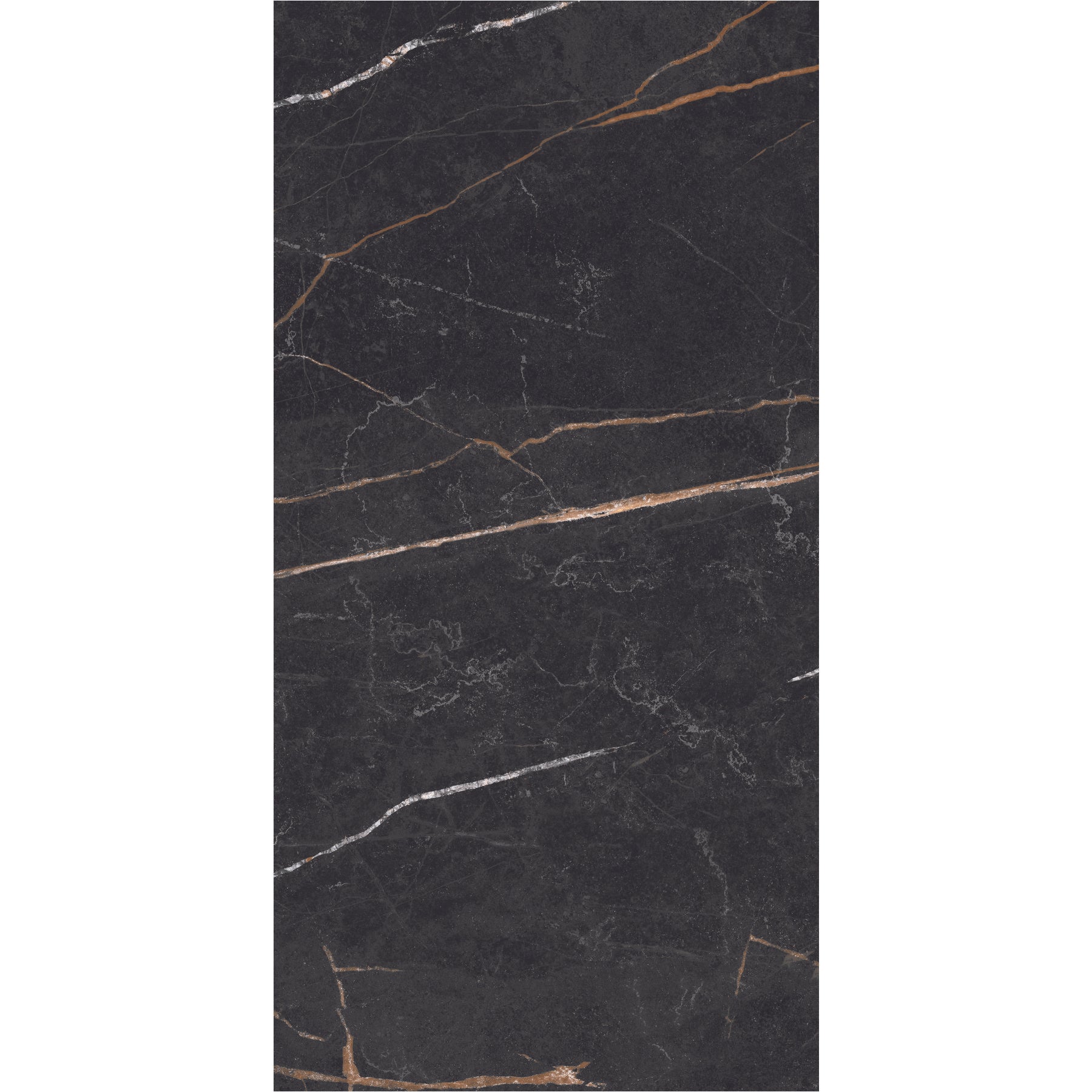 Daltile - Perpetuo - 12 in. x 24 in. Glazed Porcelain Floor Tile - Infinite Black Polished