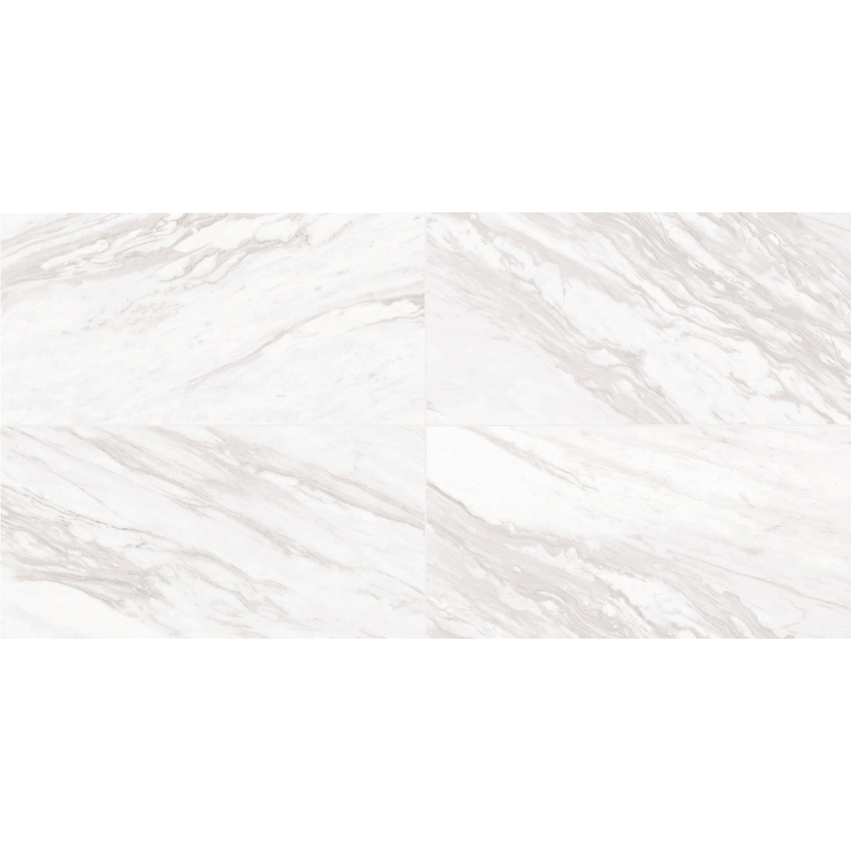 Daltile - Perpetuo - 12 in. x 24 in. Glazed Porcelain Floor Tile - Timeless White Polished Variation View