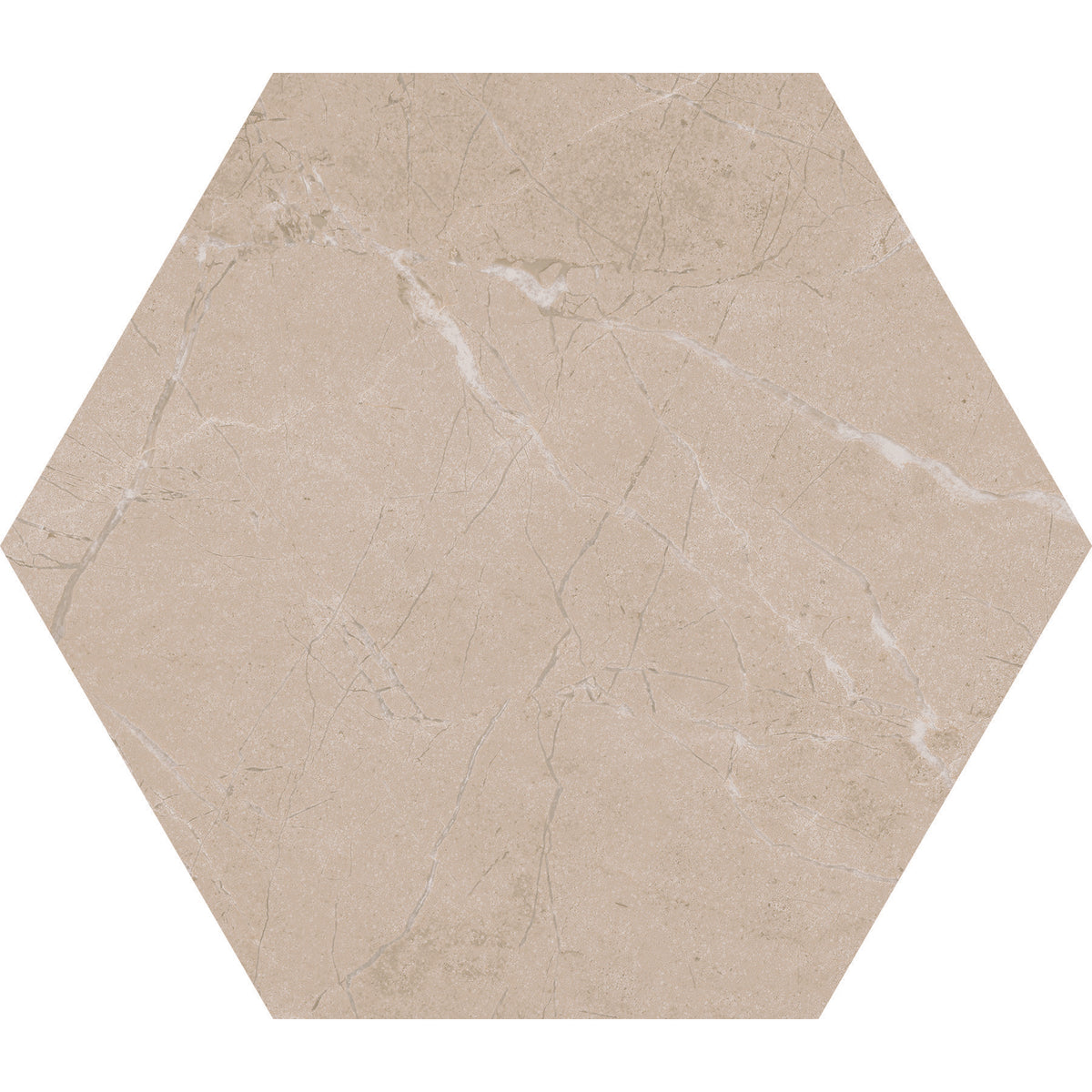 Daltile - Perpetuo - 8 in. Hexagon Glazed Porcelain Floor Tile - Elegant Beige Matte