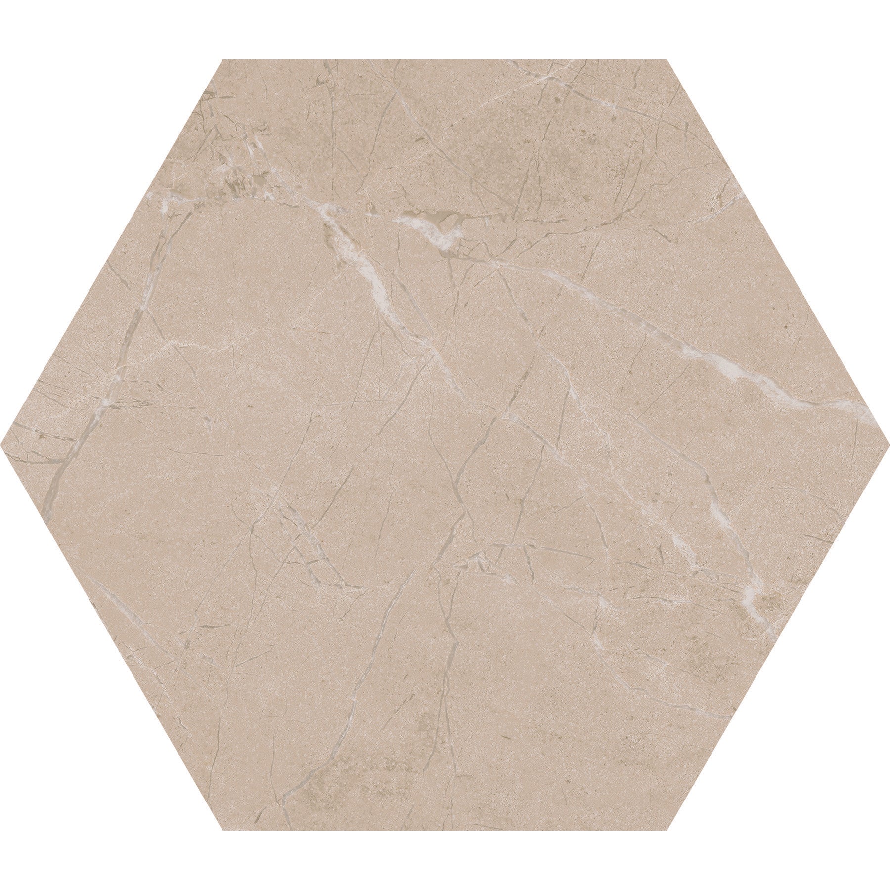 Daltile - Perpetuo - 8 in. Hexagon Glazed Porcelain Floor Tile - Elegant Beige Matte