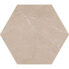 See Daltile - Perpetuo - 8 in. Hexagon Glazed Porcelain Floor Tile - Elegant Beige Matte
