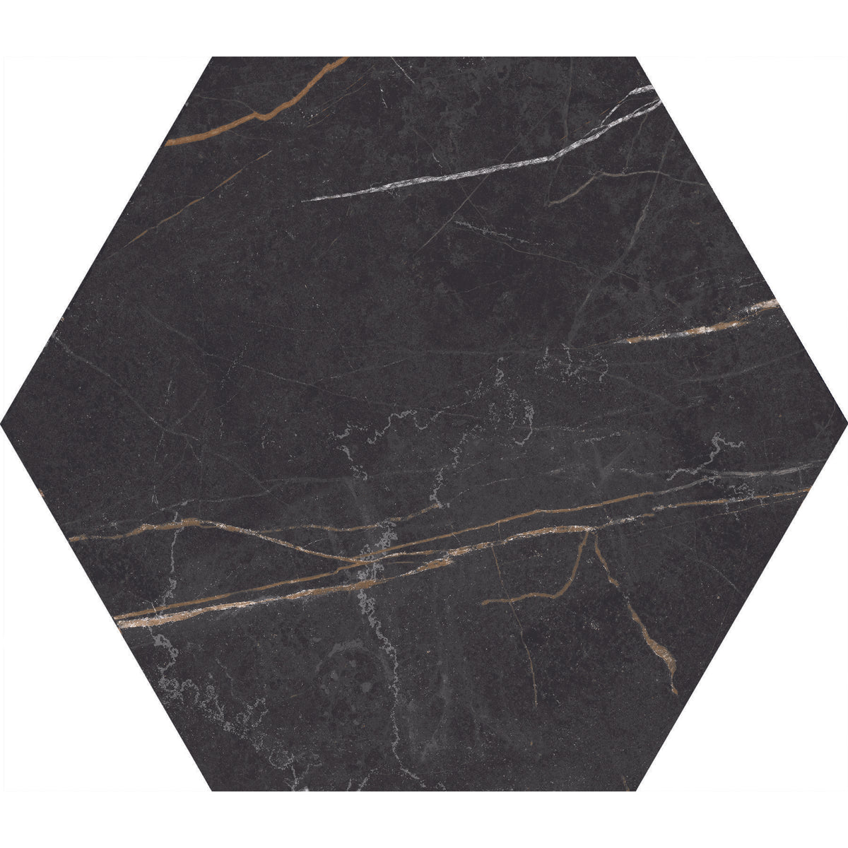 Daltile - Perpetuo - 8 in. Hexagon Glazed Porcelain Floor Tile - Infinite Black Matte 4