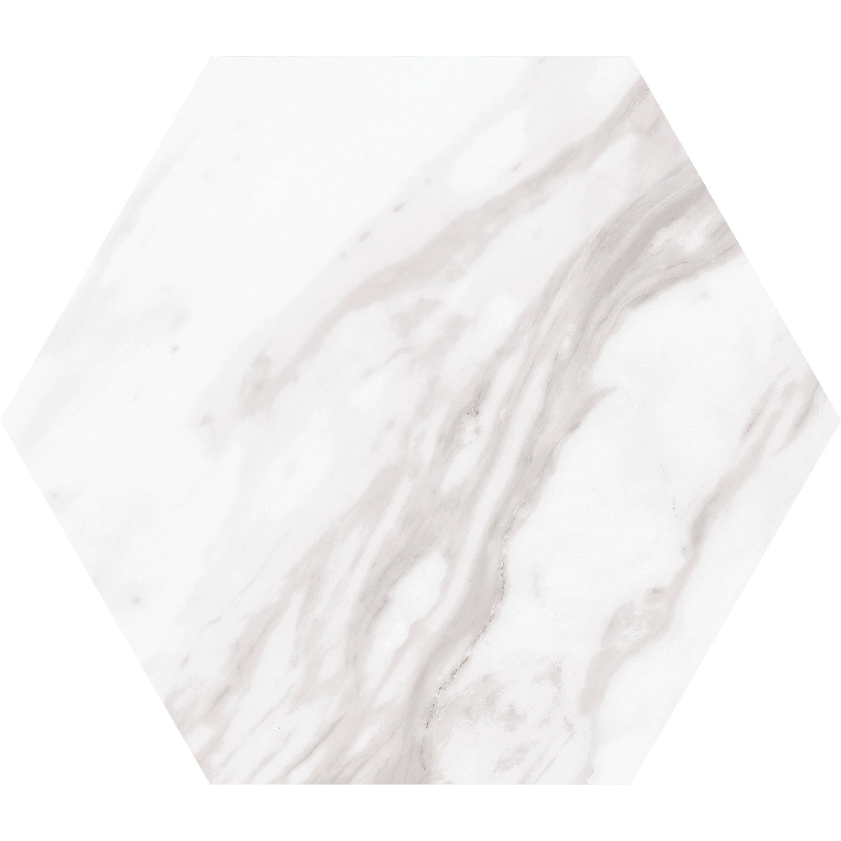 Daltile - Perpetuo - 8 in. Hexagon Glazed Porcelain Floor Tile - Timeless White Matte 4