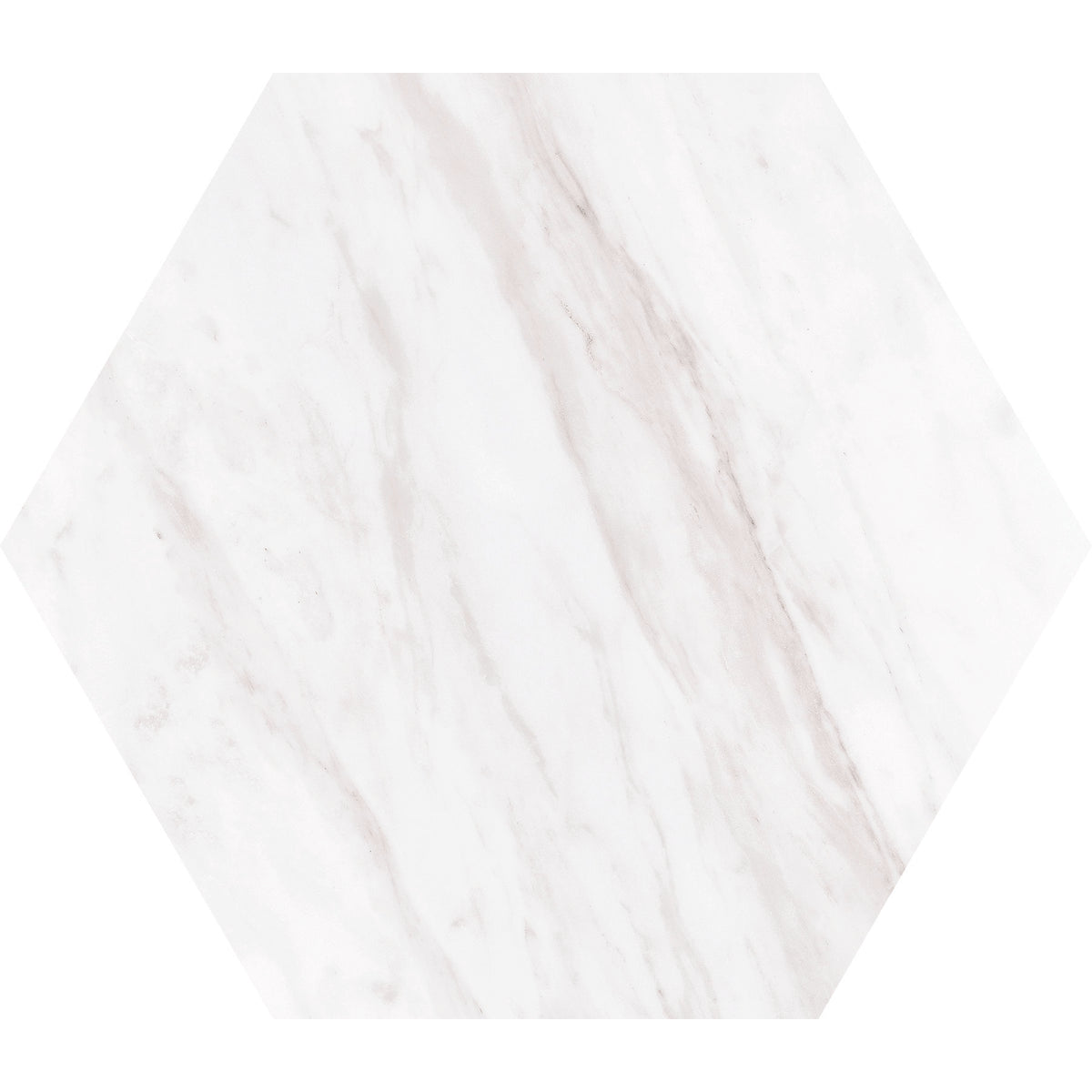 Daltile - Perpetuo - 8 in. Hexagon Glazed Porcelain Floor Tile - Timeless White Matte
