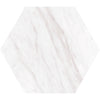 See Daltile - Perpetuo - 8 in. Hexagon Glazed Porcelain Floor Tile - Timeless White Matte