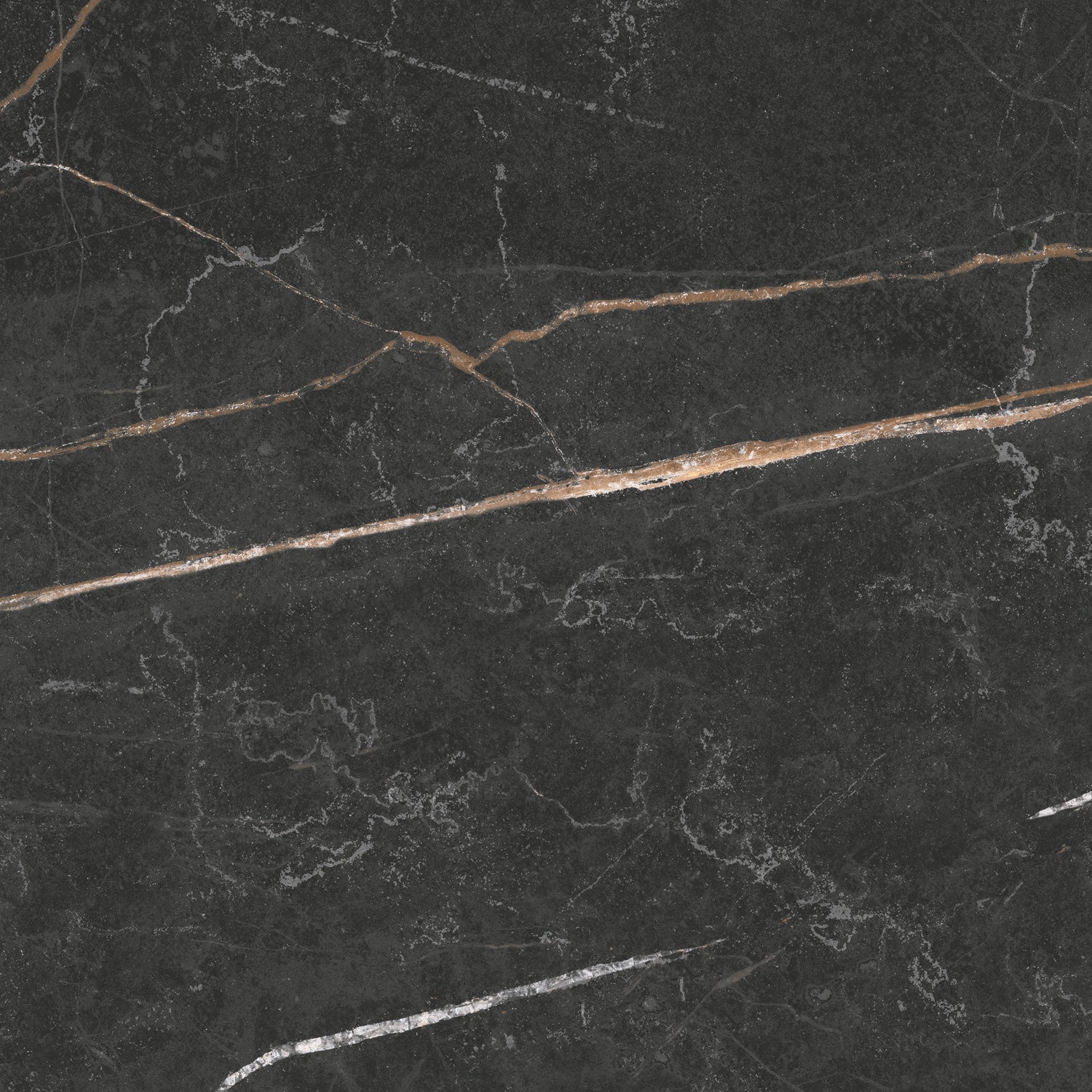 Daltile - Perpetuo - 24 in. x 24 in. Glazed Porcelain Floor Tile - Infinite Black Polished