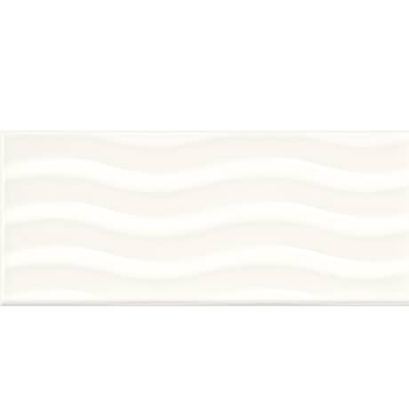 Daltile RetroSpace 3 in. x 6 in. Wave Accent Wall Tile - Modern White