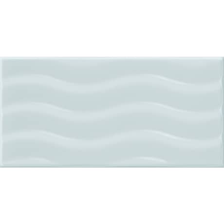 Daltile RetroSpace 3 in. x 6 in. Wave Accent Wall Tile - Sky Blue