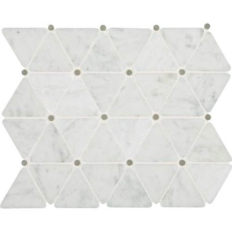 Daltile - Carrara White Triangle Mosaic - Polished