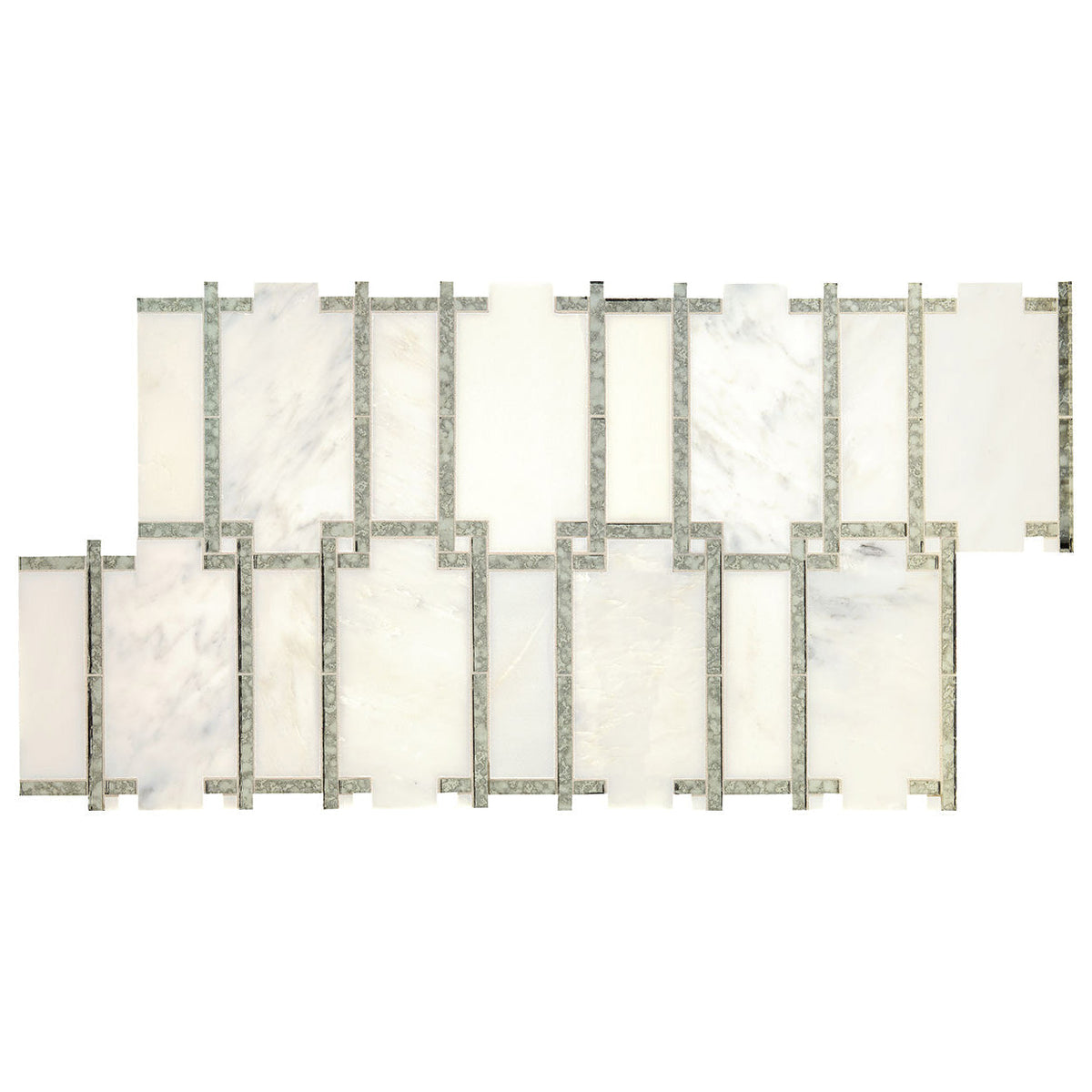 Daltile - Lavaliere Architectural Reflections Mosaic - First Snow w/ Antique Mirror